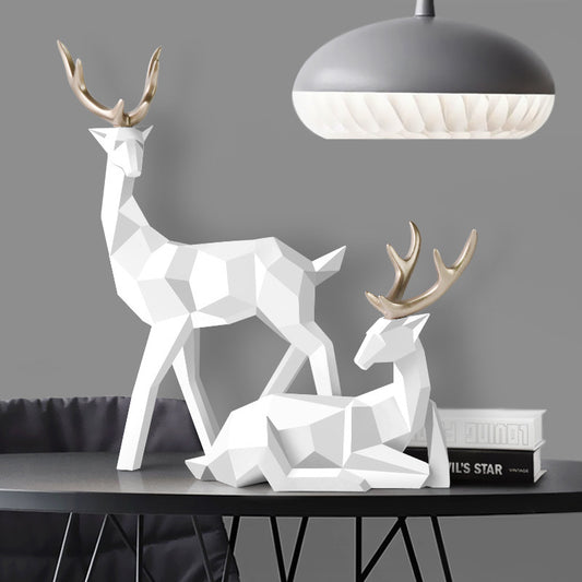 Elegant Geometric Deer Figurines - Good Luck Deers