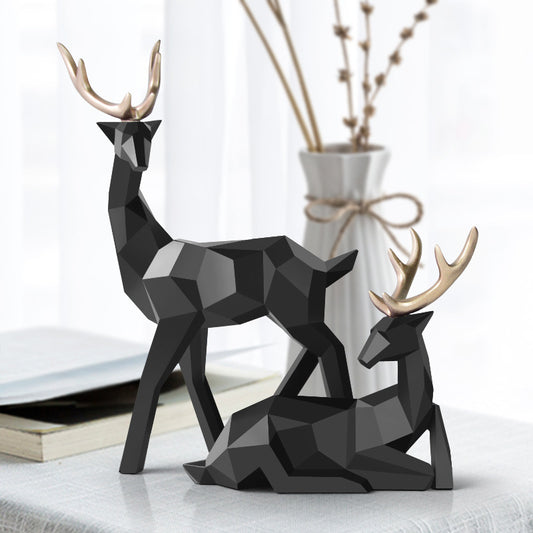 Elegant Geometric Deer Figurines - Good Luck Deers