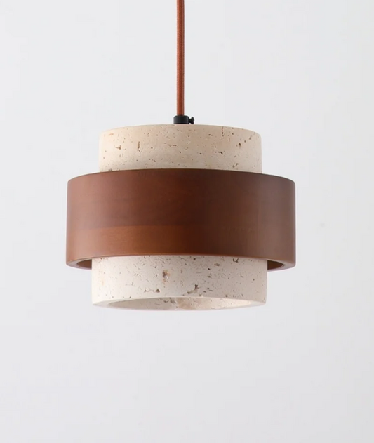 Vintage Yellow Travertine Pendant Light