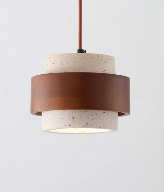 Vintage Yellow Travertine Pendant Light