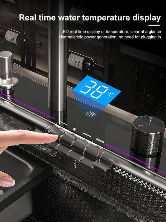 Stainless Steel Multifunctional Digital Display Kitchen Sink