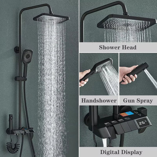 Piano Digital 4 Function Shower Set – Thermostatic Rainfall System