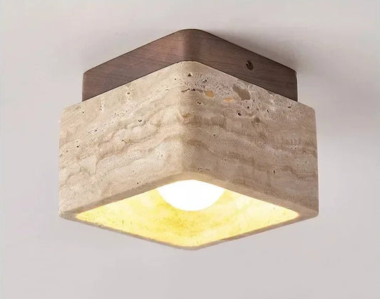 Wabi Sabi Square Stone Travertine Ceiling