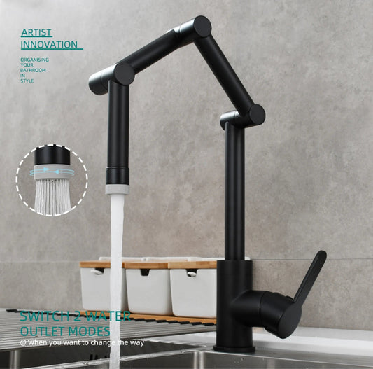 Folding Brass Kitchen Faucet – Adjustable & Stylish