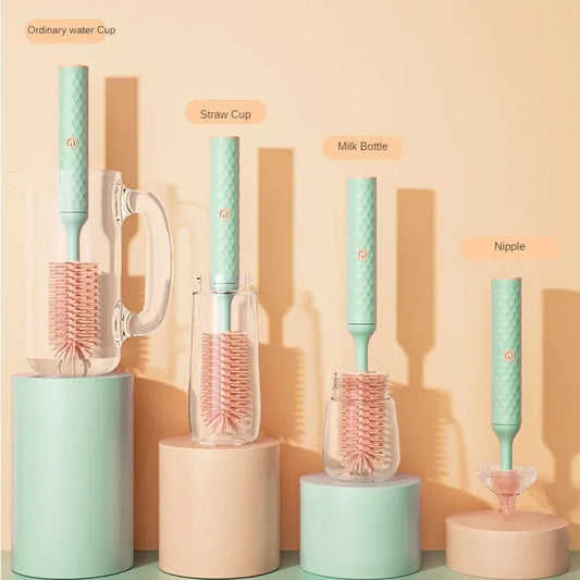 360° Rotating Baby Bottle & Pacifier Brush with Rechargeable Battery