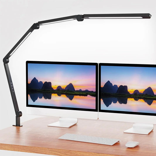 LED Desk Lamp with Clip – Adjustable 4-Segment Arm