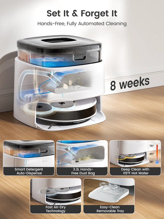 Mini Station, Large Capacity LiDAR Robot Vacuum Mop