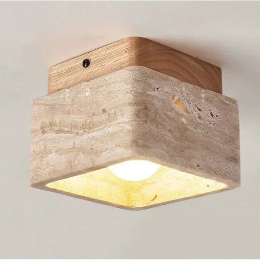 Wabi Sabi Square Stone Travertine Ceiling