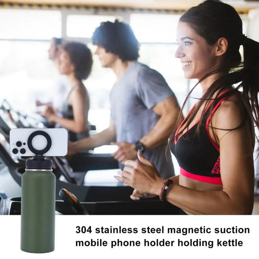 Water Bottle with magnetic Phone holder