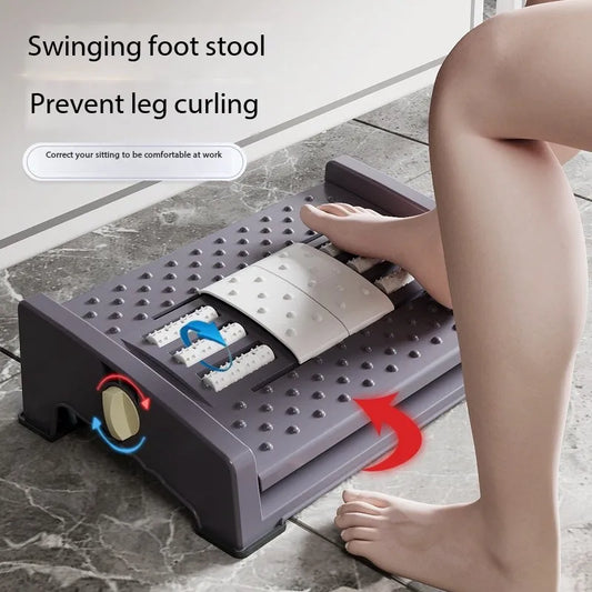 Ergonomic Swing Footrest with Massage Rollers