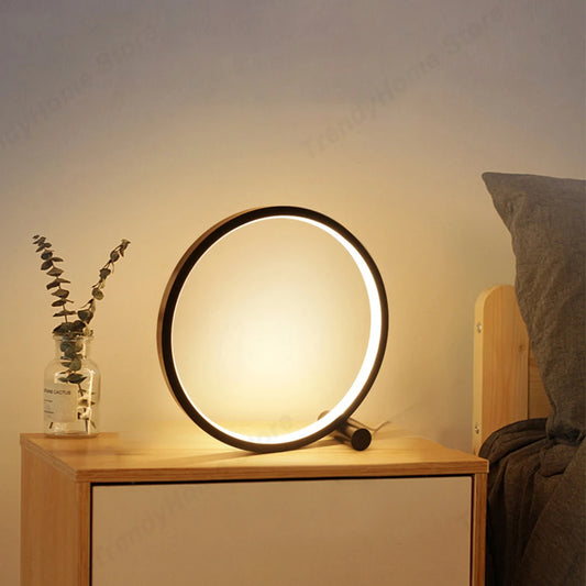 Modern Circular LED Table Lamp 25cm