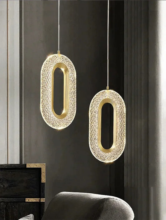 Modern Gold Diamond-Cut Chandelier Light