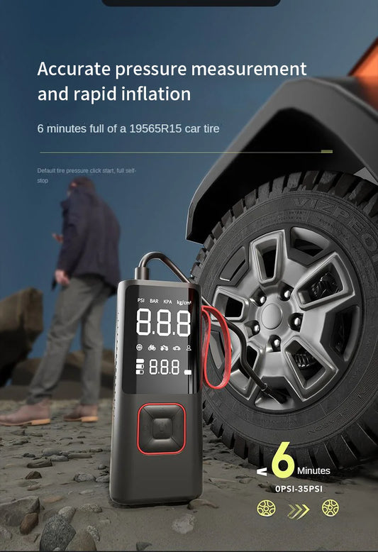 Wireless Car Air Pump – 150PSI Portable Tire Inflator with Digital Display