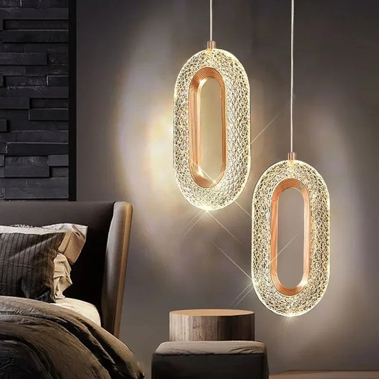 Modern Gold Diamond-Cut Chandelier Light