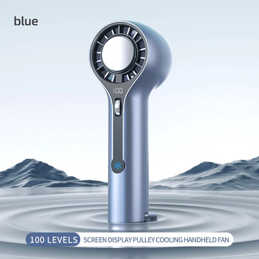 Portable Ice Cooling Handheld Fan with Digital Display – 3000mAh