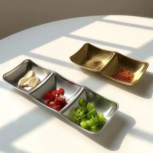 304 Stainless Steel Korean Sauce & Seasoning Dish – Gold & Silver