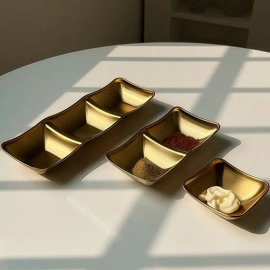 304 Stainless Steel Korean Sauce & Seasoning Dish – Gold & Silver