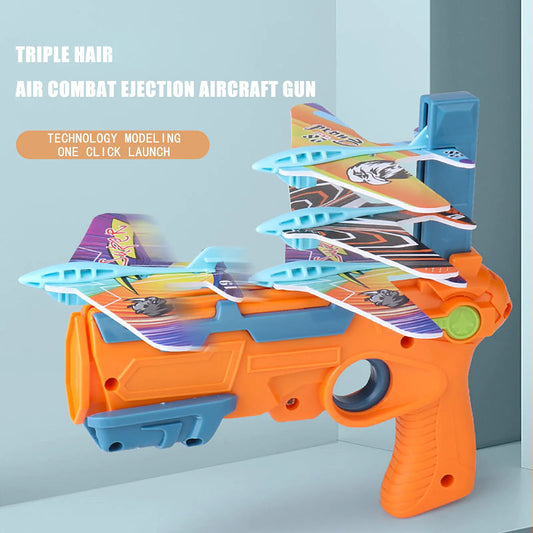 Toy Airplane Launcher Bubble Catapult with 6 Small Planes