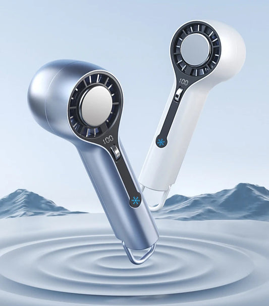 Portable Ice Cooling Handheld Fan with Digital Display – 3000mAh