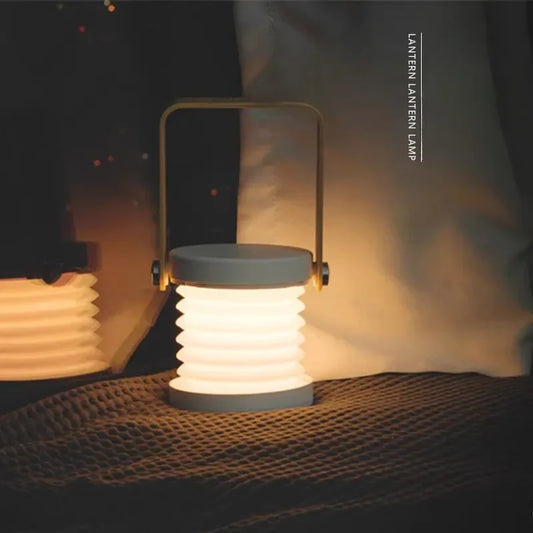 LED Lantern Lamp with Wooden Handle – Portable,  Retractable