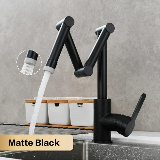 Folding Brass Kitchen Faucet – Adjustable & Stylish