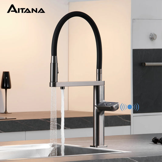 Luxury kitchen faucet intelligent touch digital display