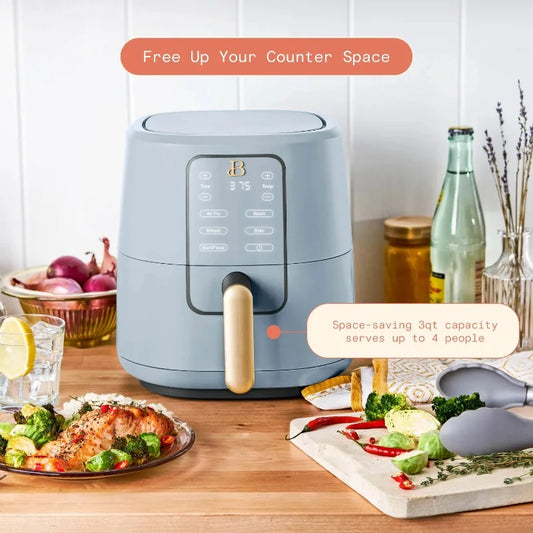 Cornflower Blue Beautiful 3 Qt Air Fryer with TurboCrisp Technology