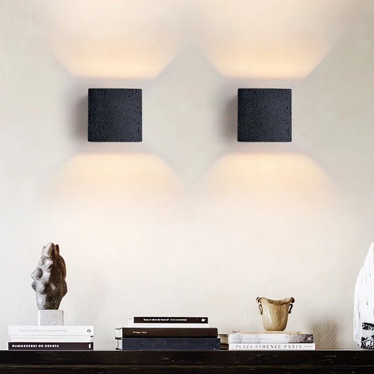 Black Travertine LED Wall Sconce